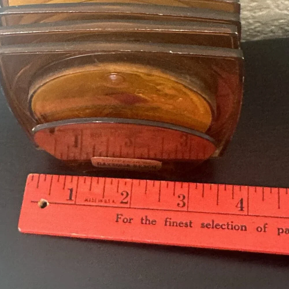 Vintage‎ Amber Plastic Florida Map Souvenir Coasters Made in Hong Kong